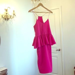 Hot Pink 1. State Dress & Ruffle Overlay, Size S